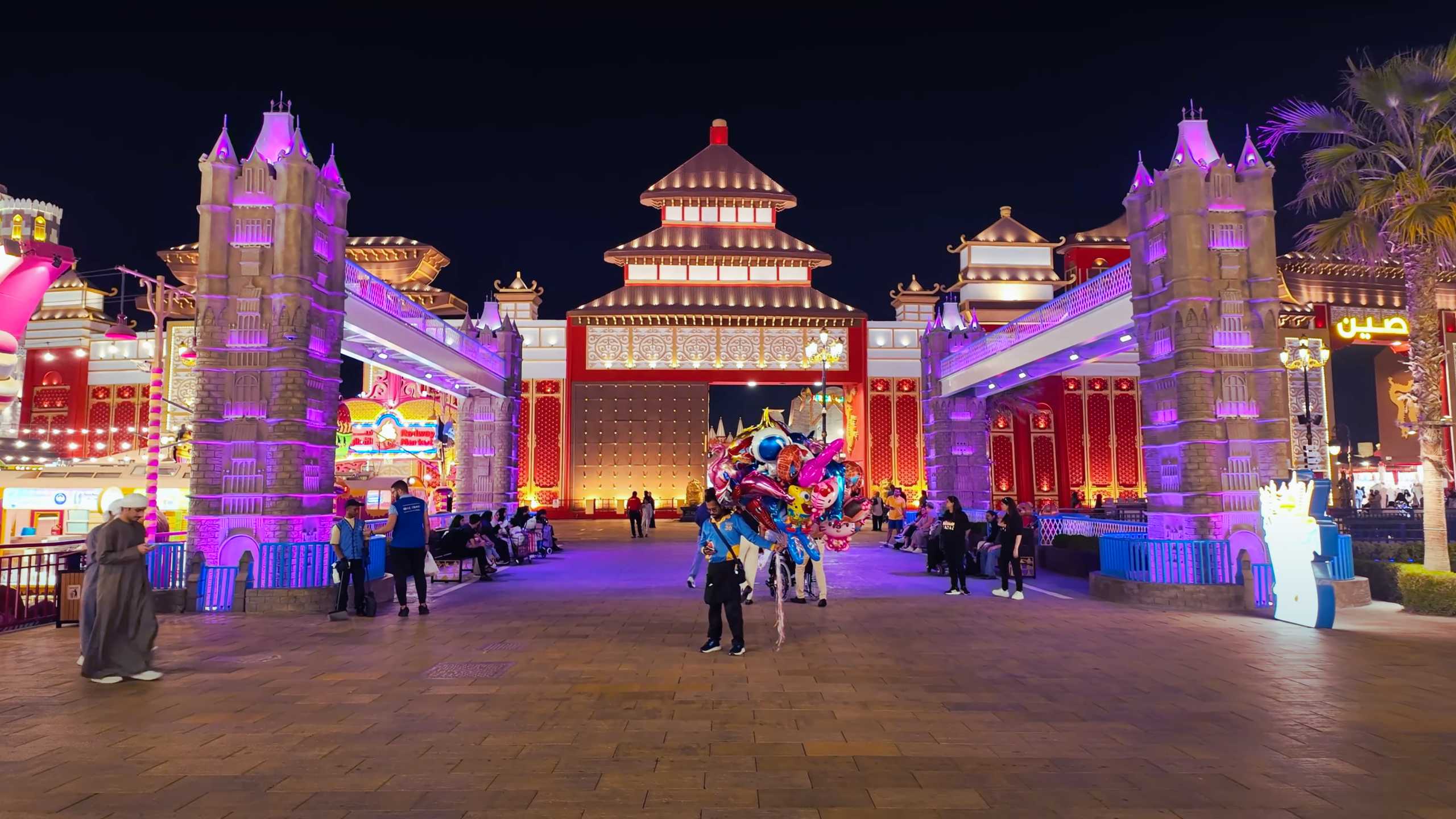 Majestic entrance inspired by ancient Chinese architecture.